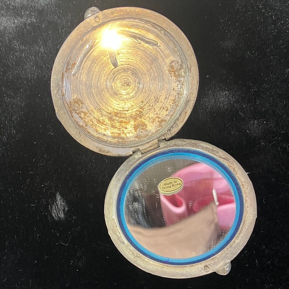 Silver-plated handheld compact/mirror - Picture 4 of 7